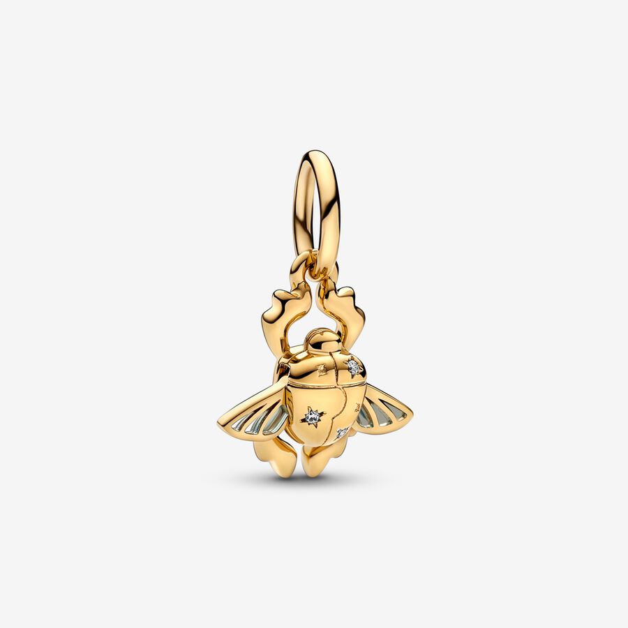 Geef rechten Reductor Insecten tellen Disney Aladdin Scarab Beetle Dangle Charm | Gold plated | Pandora US