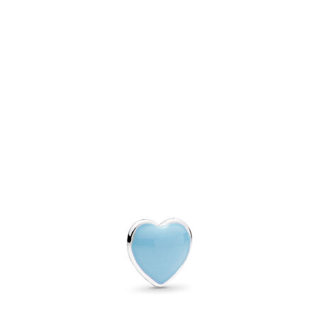 Blue Heart Petite Locket Charm, Baby Blue Enamel