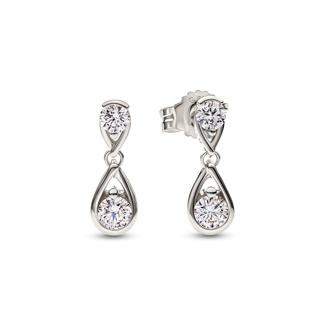 Pandora Infinite Lab-grown Diamond Double Drop Earrings 0.50 carat tw 14k White Gold