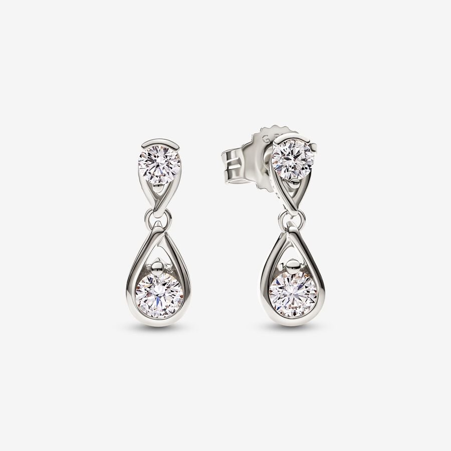 Pandora Infinite Lab-grown Diamond Double Drop Earrings 0.50 carat tw 14k White Gold image number 0