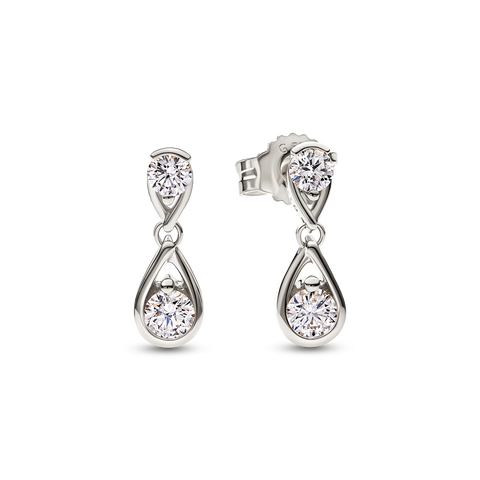 Pandora Infinite Double Lab-grown Diamond Drop Earrings 0.50 ct tw 14k White Gold