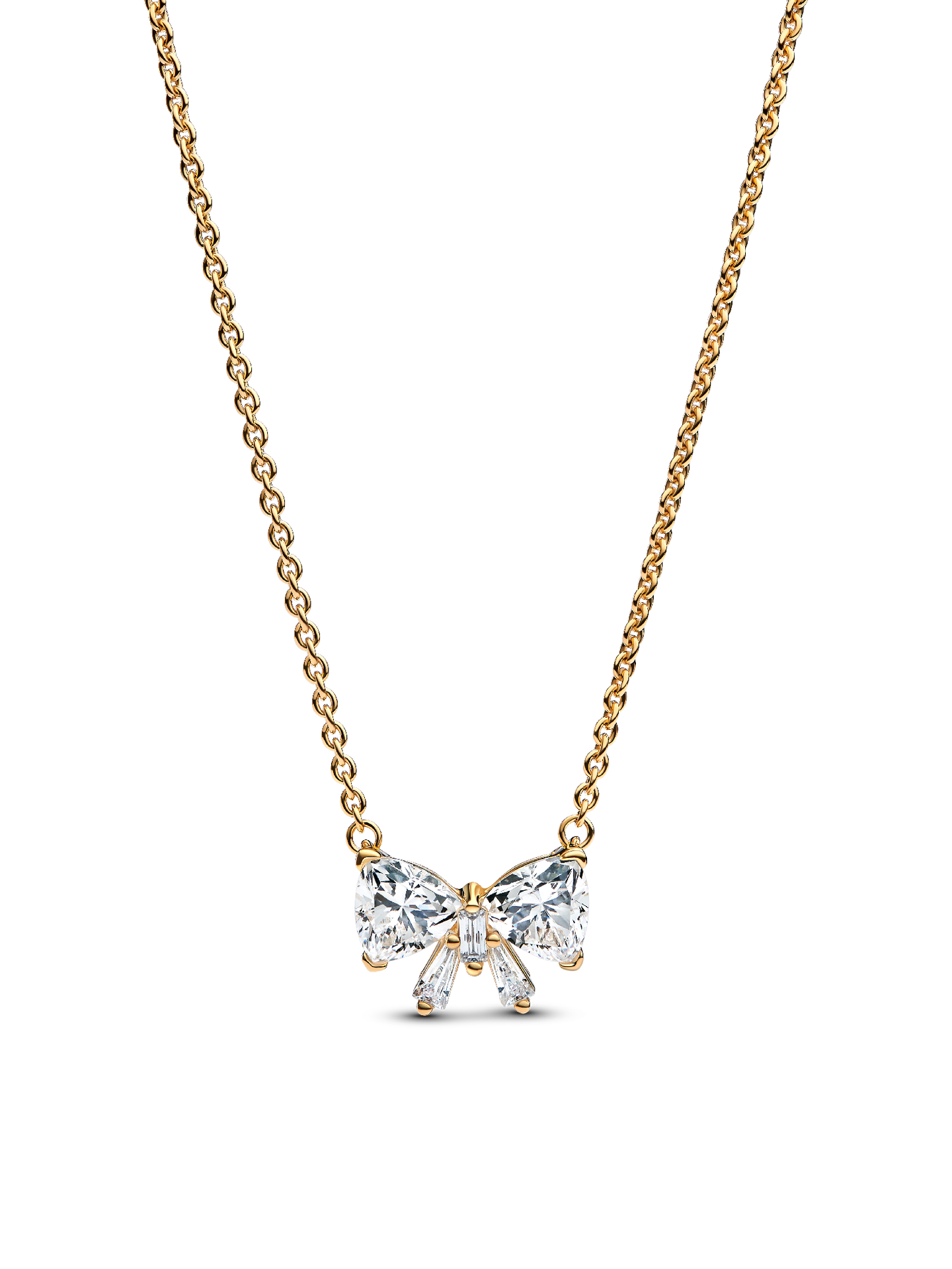 Женское колье Pandora Sparkling Bow, Gold plated, цвет: Позолоченный — фото 1