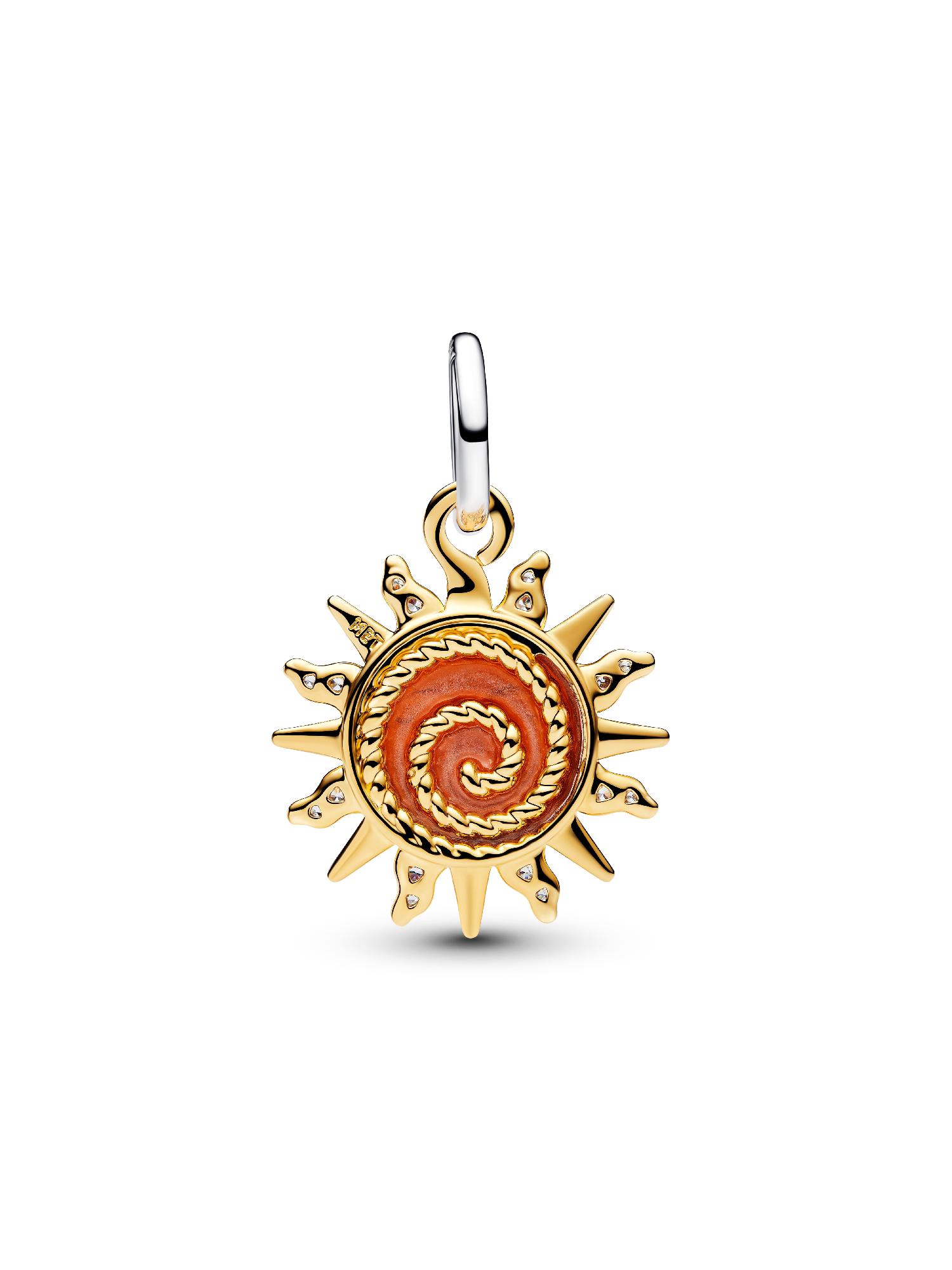 Swirling Sun Two-Tone Dangle Charm