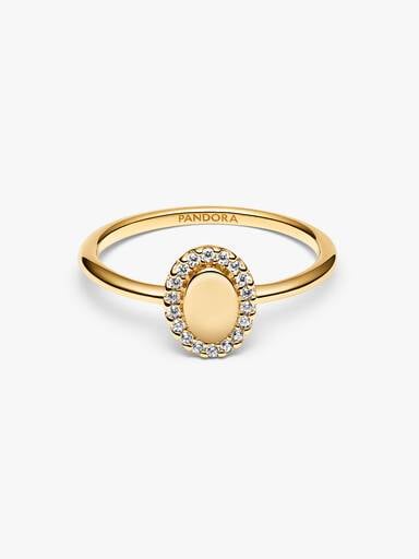 Engravable Oval Halo Ring