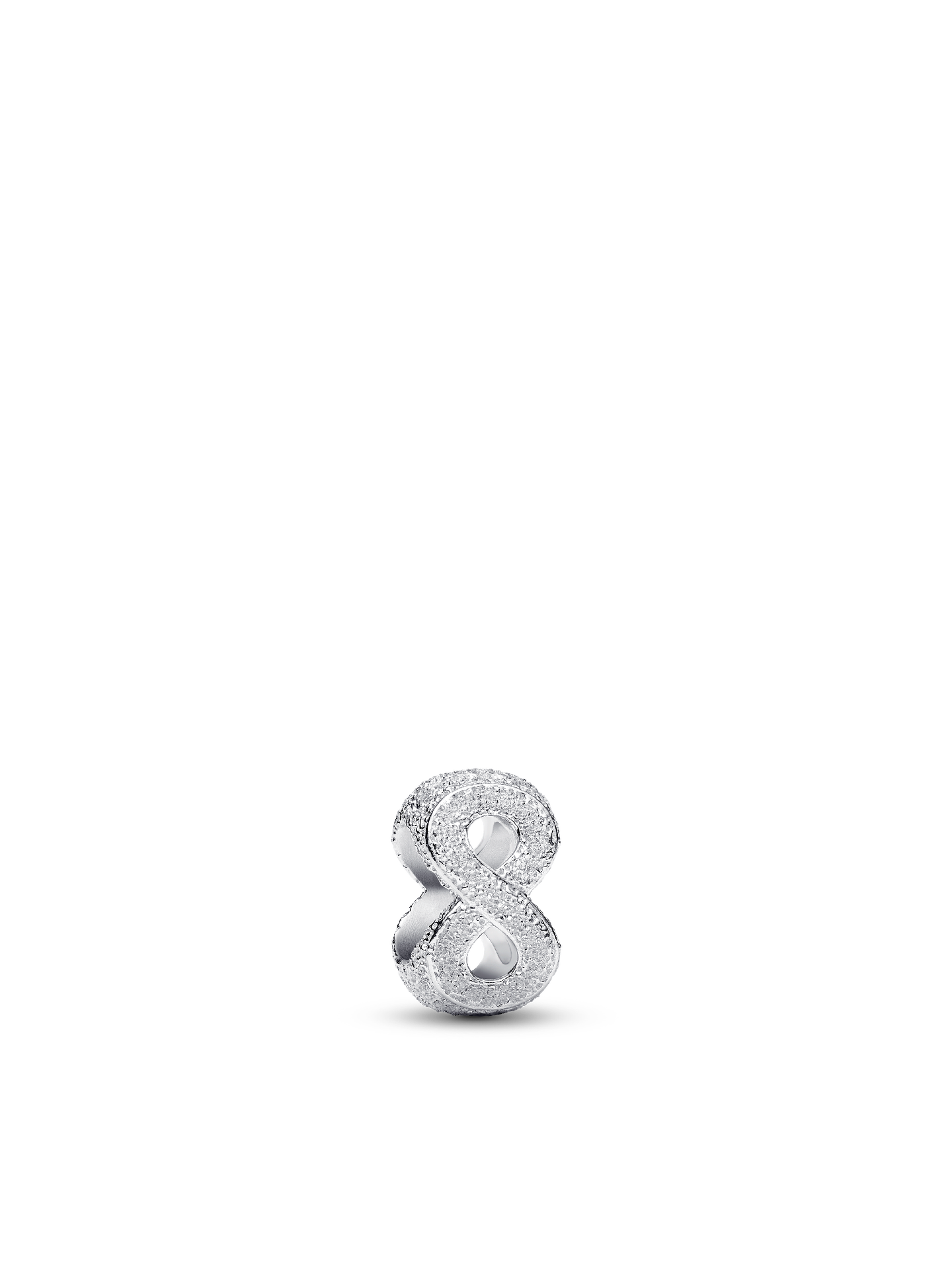 Женский шарм Pandora Textured Infinity Symbol Mini Charm, цвет: Серебро — фото 1