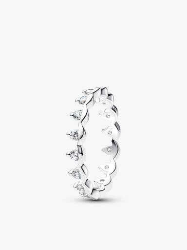 Two Tone Sparkling Regal Stacking Ring Duo