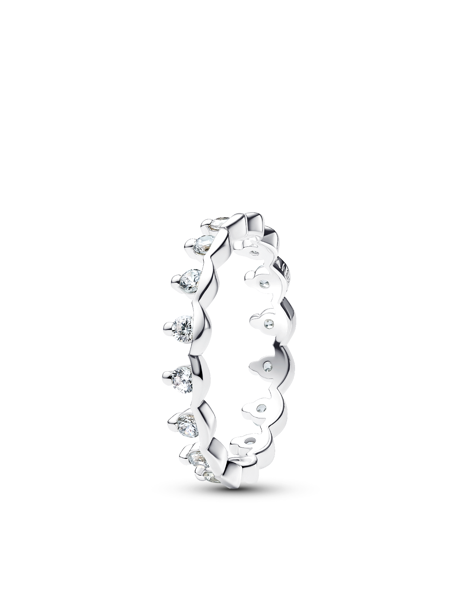 Two Tone Sparkling Regal Stacking Ring Duo