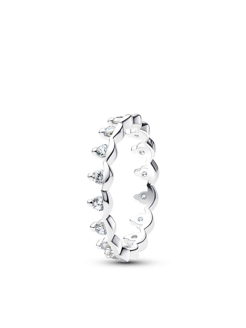 Two Tone Sparkling Regal Stacking Ring Duo