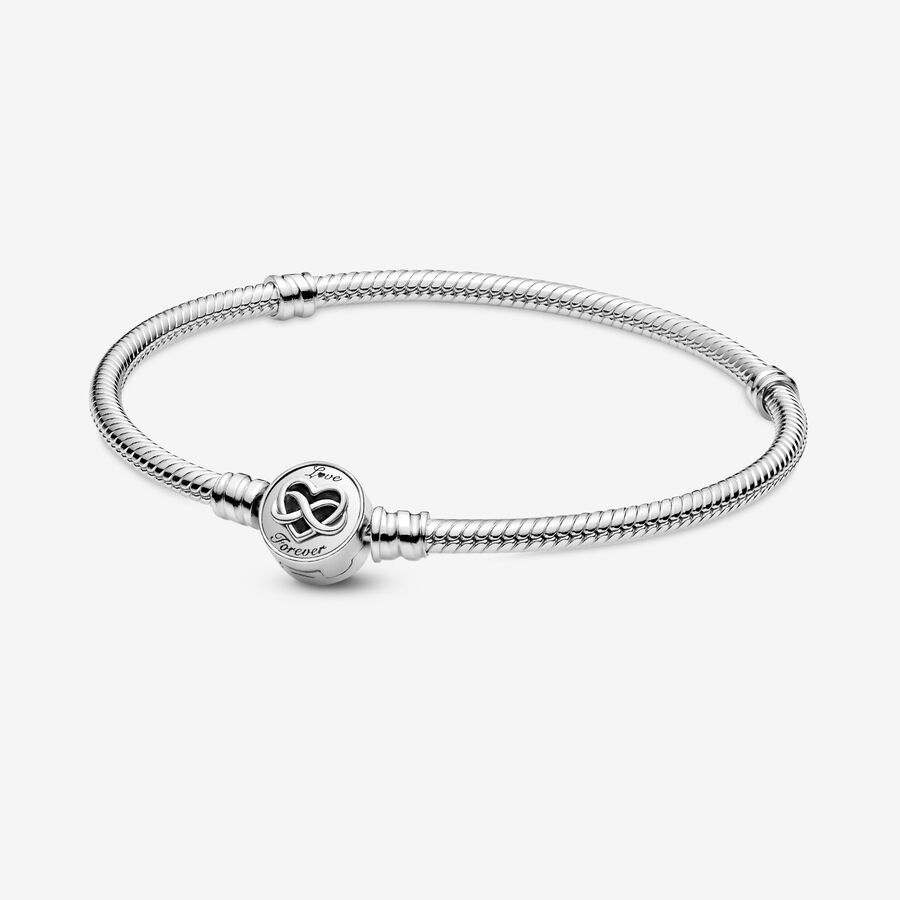 Pandora Moments Infinity Clasp Snake Chain Bracelet | Sterling silver | Pandora US
