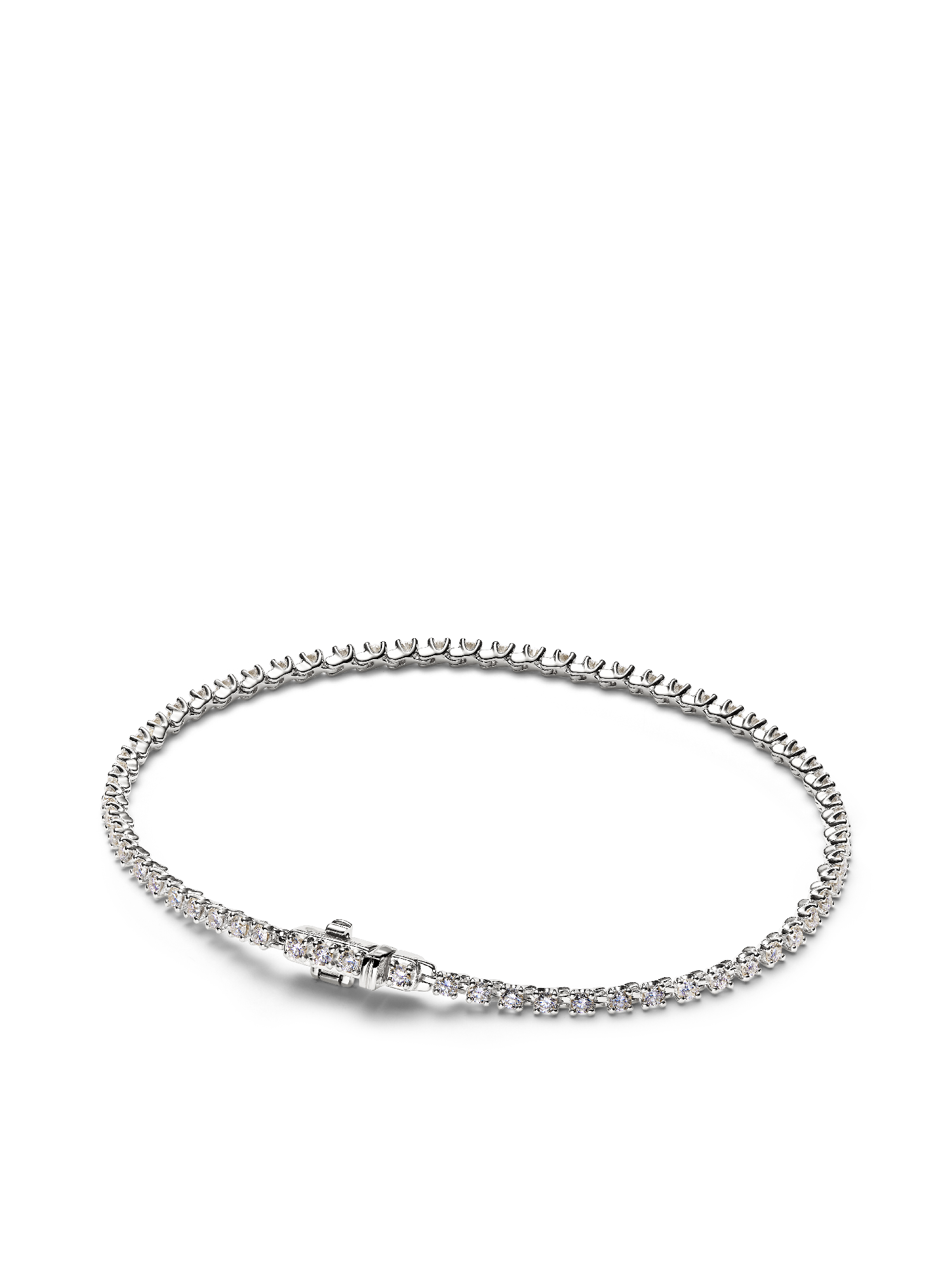 Pandora Sterling Silver Lab-grown Diamond Heart Clasp Snake Chain