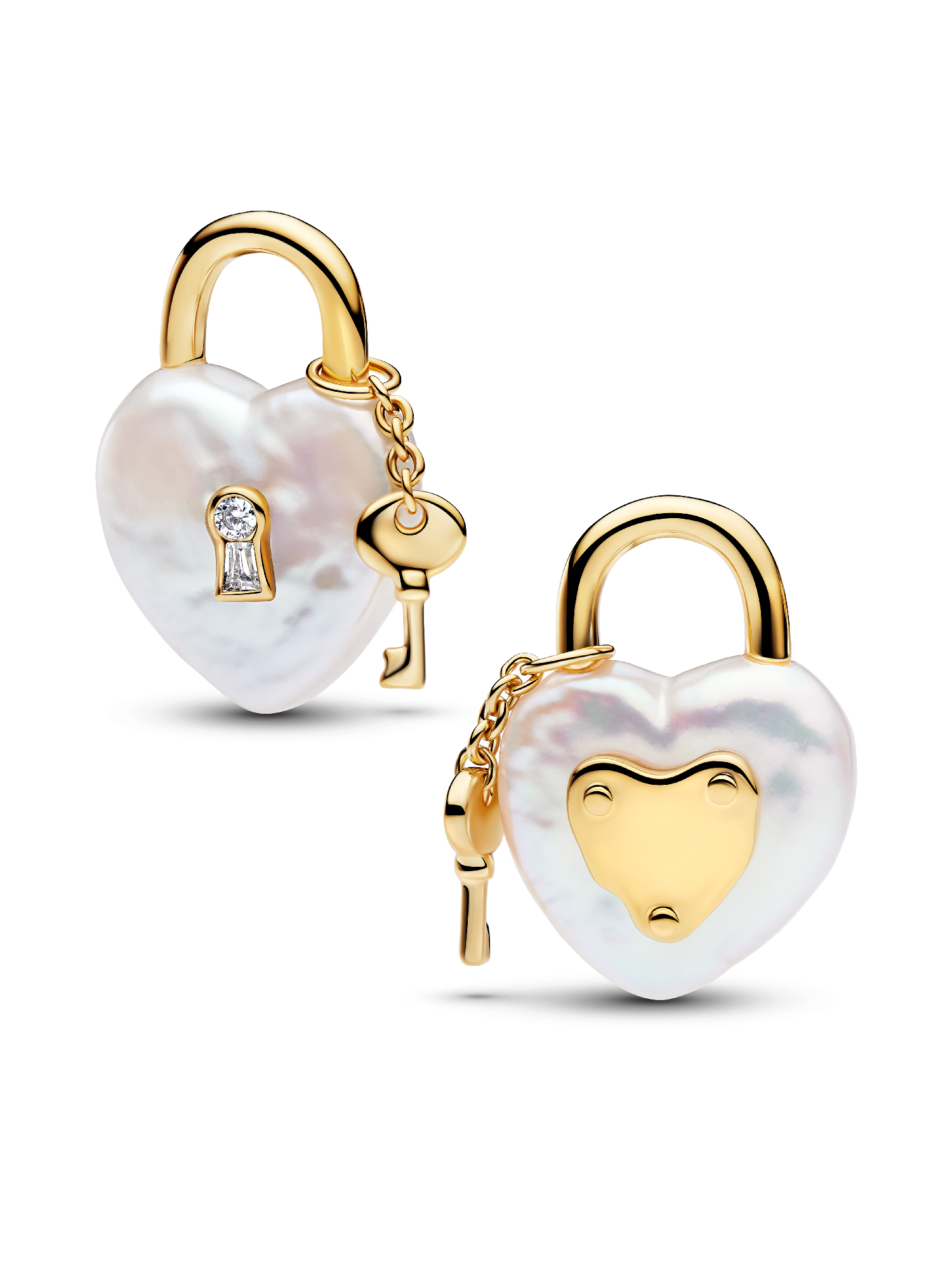 Treated Freshwater Cultured Baroque Pearl Padlock Dangle Charm