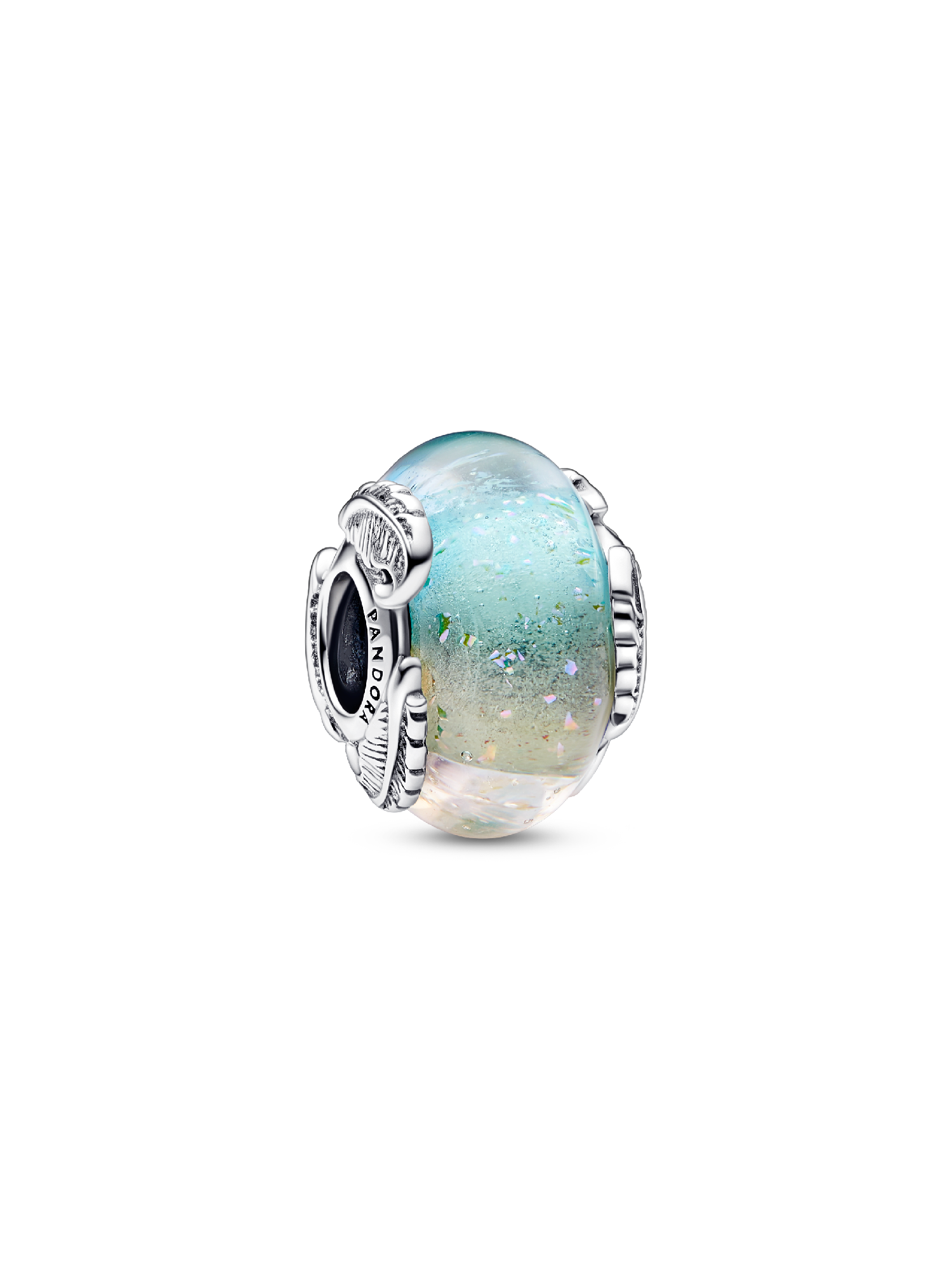アクセサリー PANDORA CHARM MURANO GLASS FINAL SALE - Multicolour Murano Glass & Curved Feather Charm