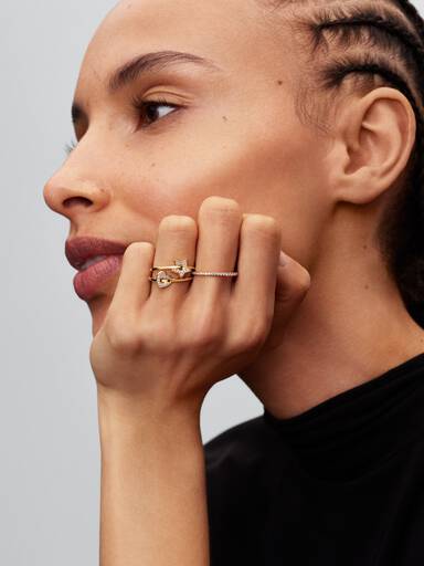 Pandora Era 14k Gold Lab-grown Diamond Half Eternity Pavé Band Ring