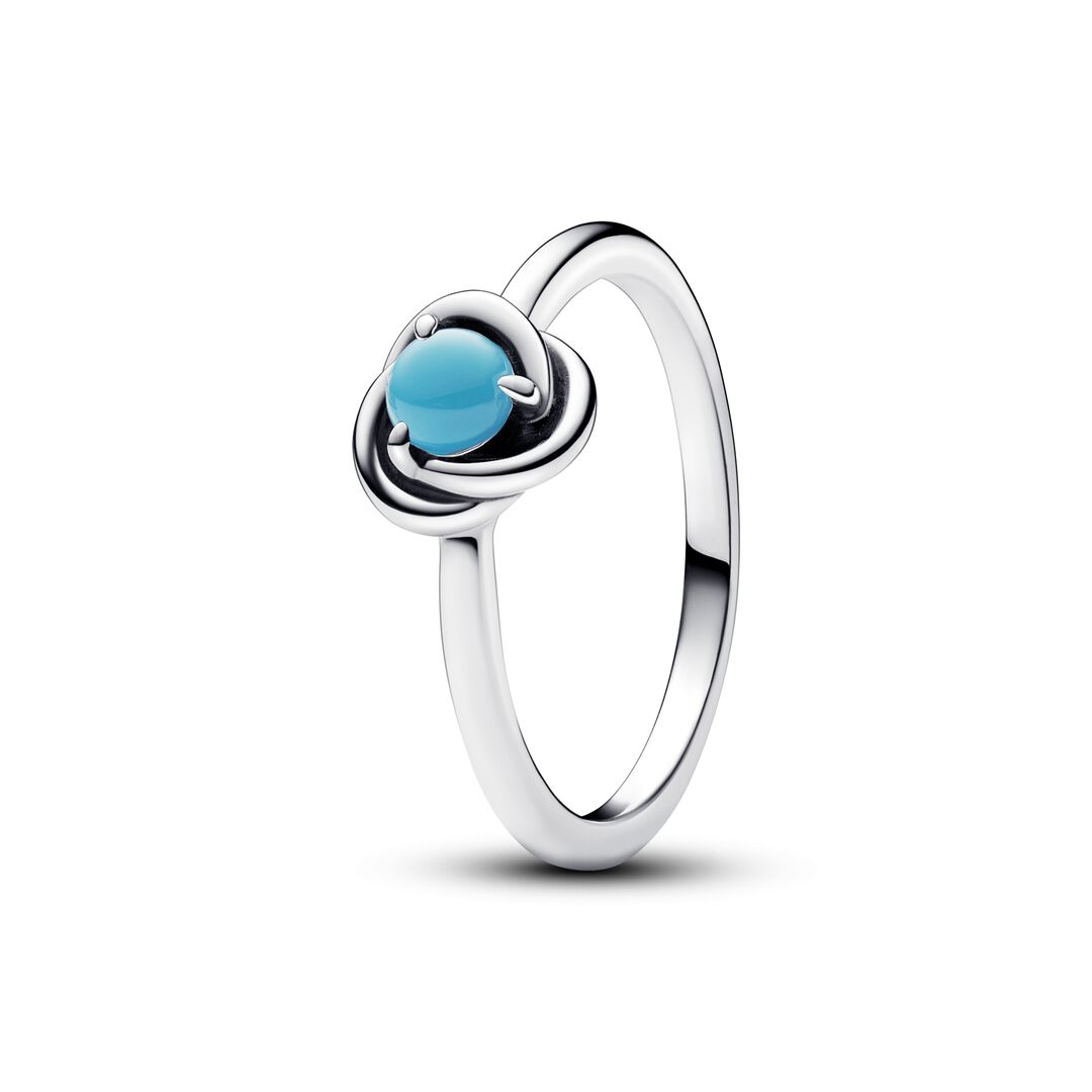 December Turquoise Blue Eternity Circle Ring