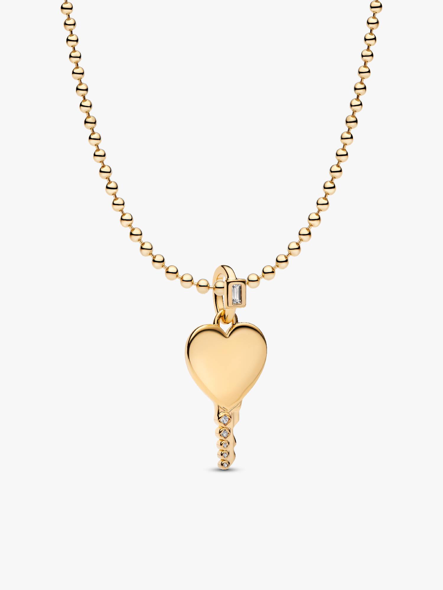 Engravable Heart Key Pendant Necklace