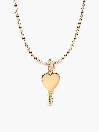 Engravable Heart Key Pendant Necklace