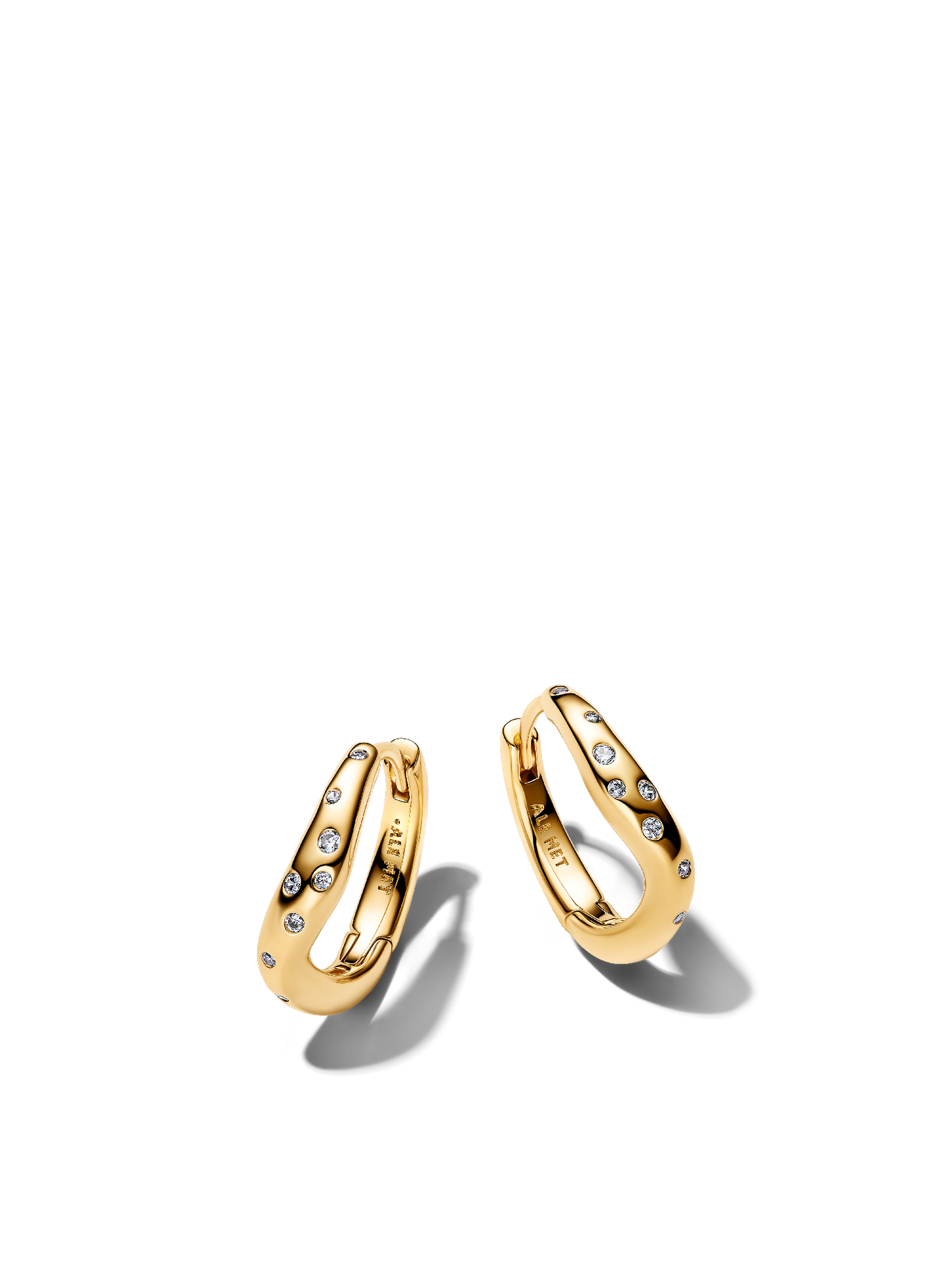 Женские серьги Pandora Organically Shaped Stone-Set, цвет: Позолоченный — фото 1