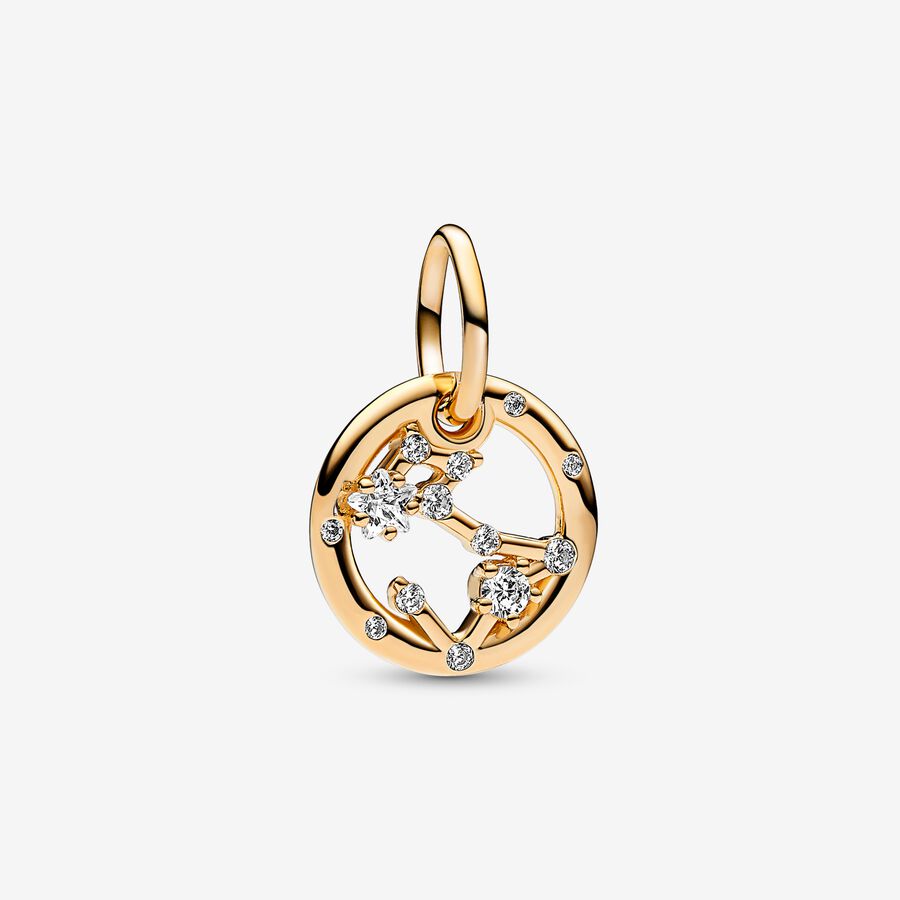 PANDORA Charm, Domed Golden Heart, 14k & Silver - American Jewelry
