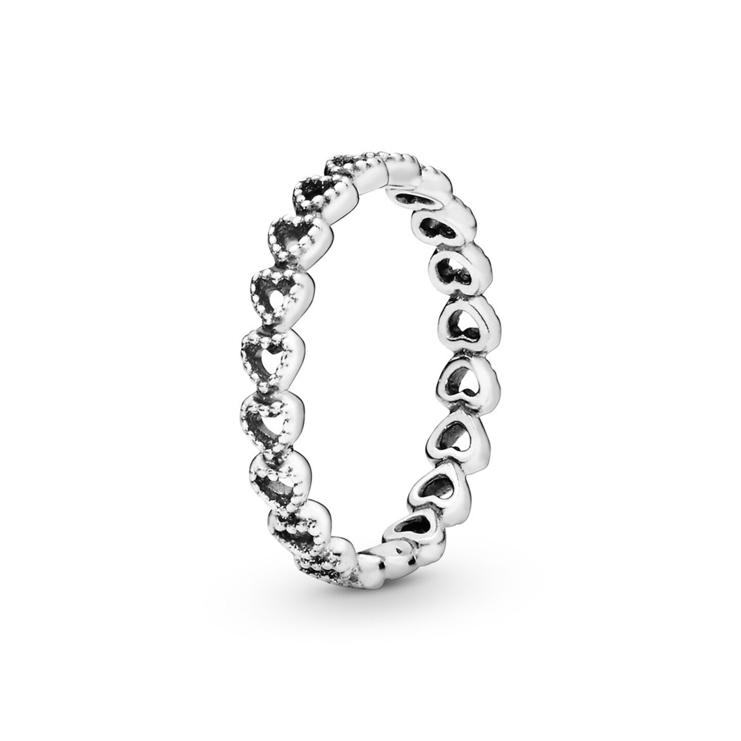 Женское кольцо Pandora Band of Hearts, Sterling silver, цвет: Серебро — фото 2