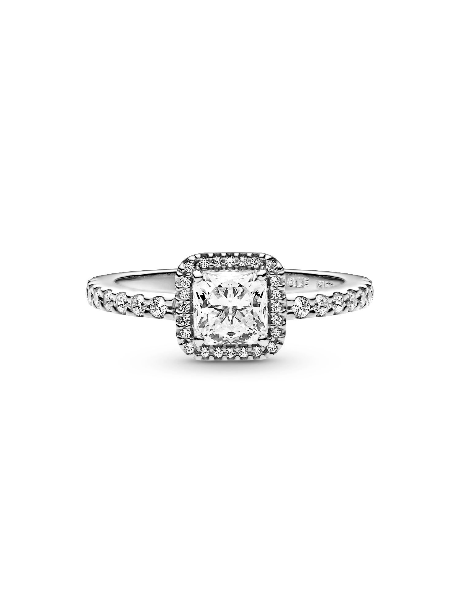Square Sparkle Halo Ring