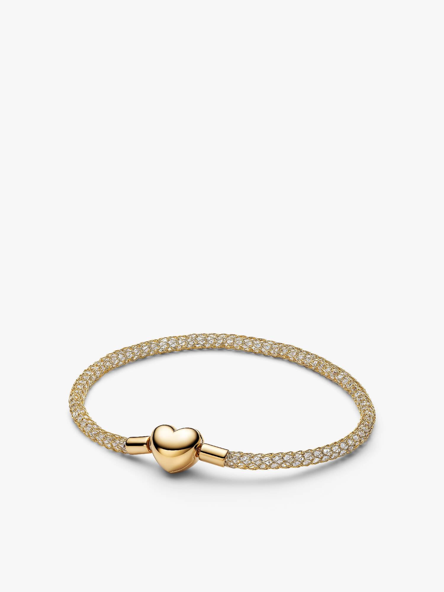 Heart Clasp Sparkling Mesh Bracelet