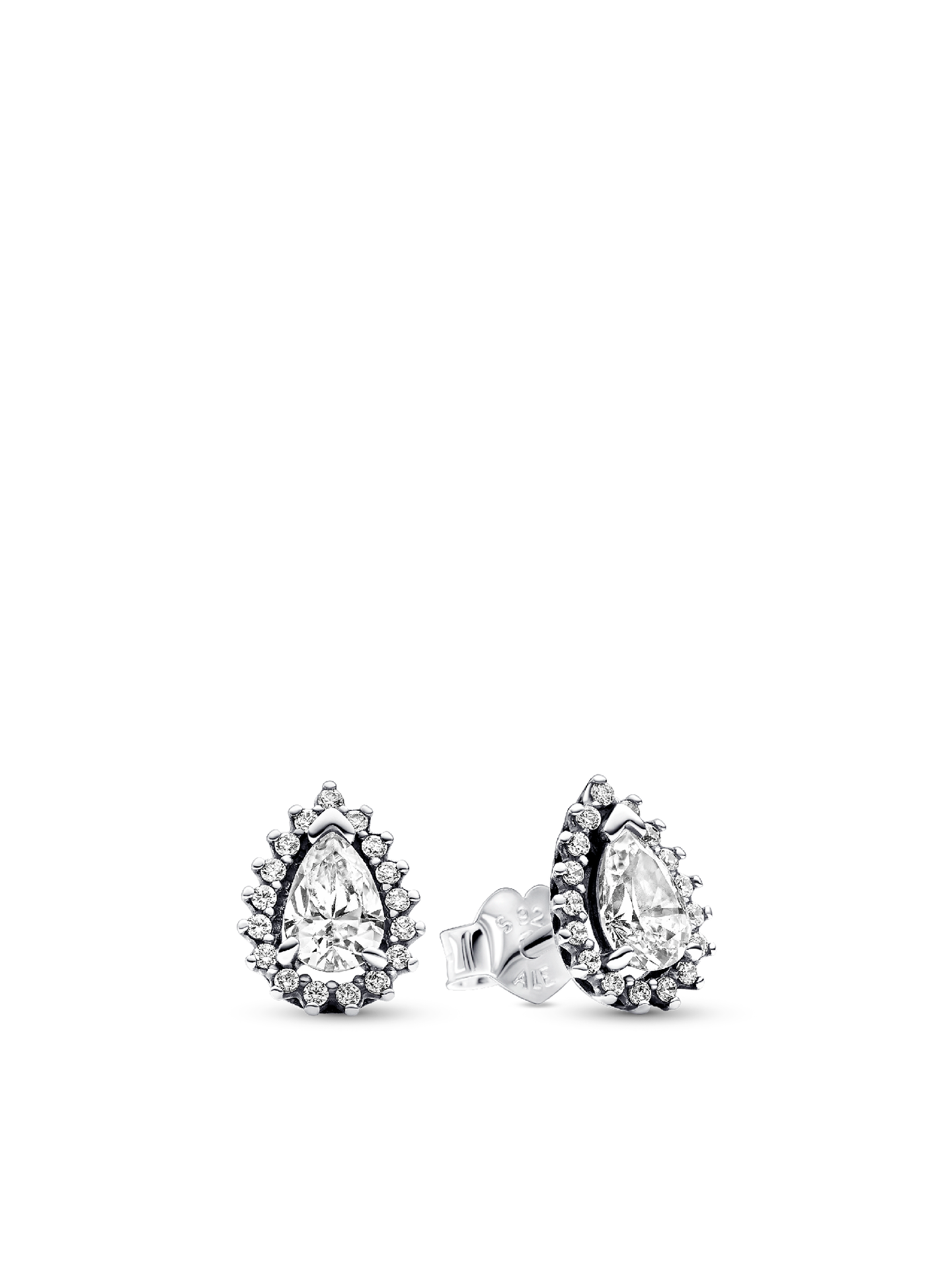 Женские серьги Pandora Sparkling Pear Halo, цвет: Серебро — фото 1
