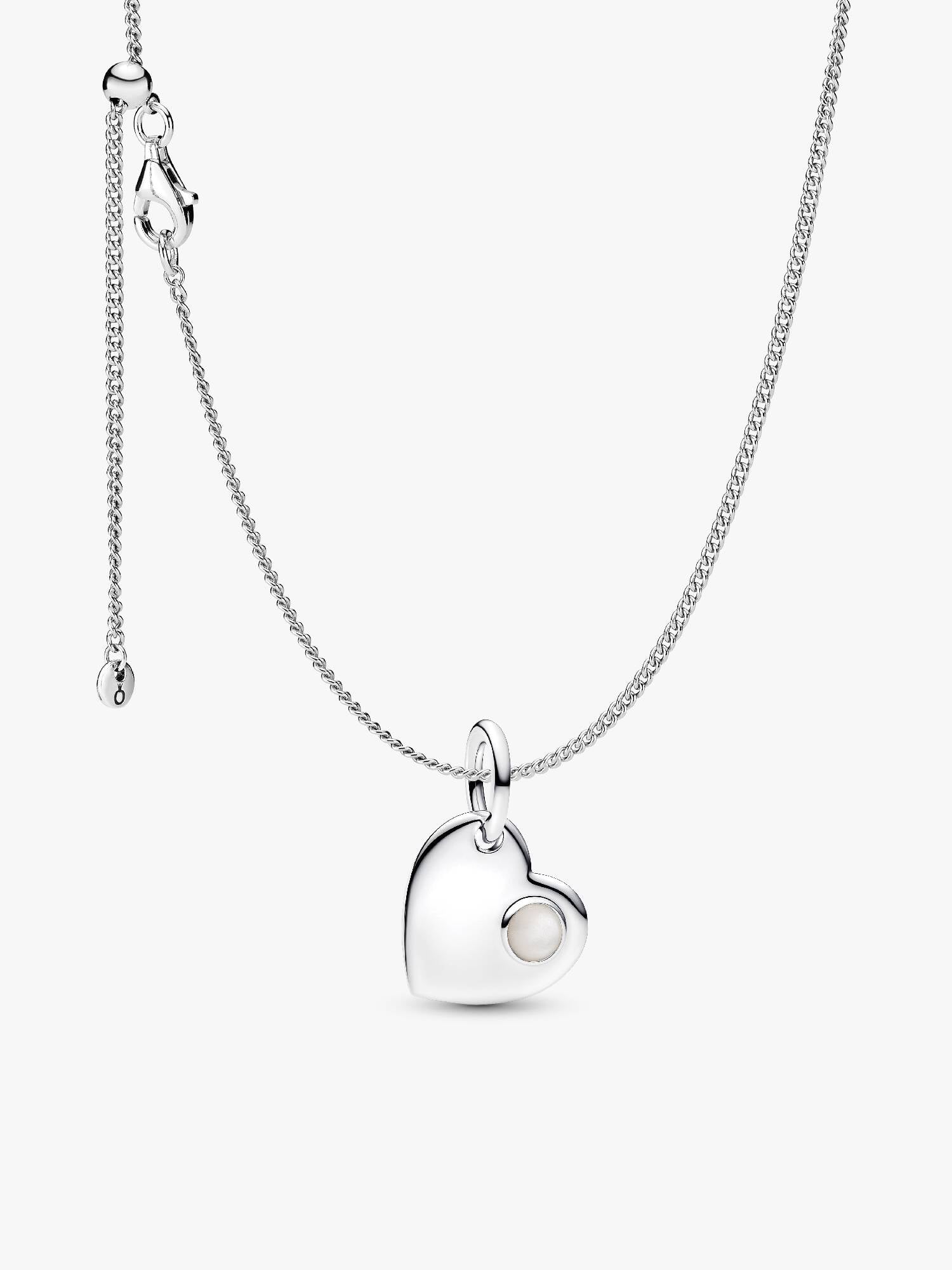 June Birthstone Heart Pendant Necklace