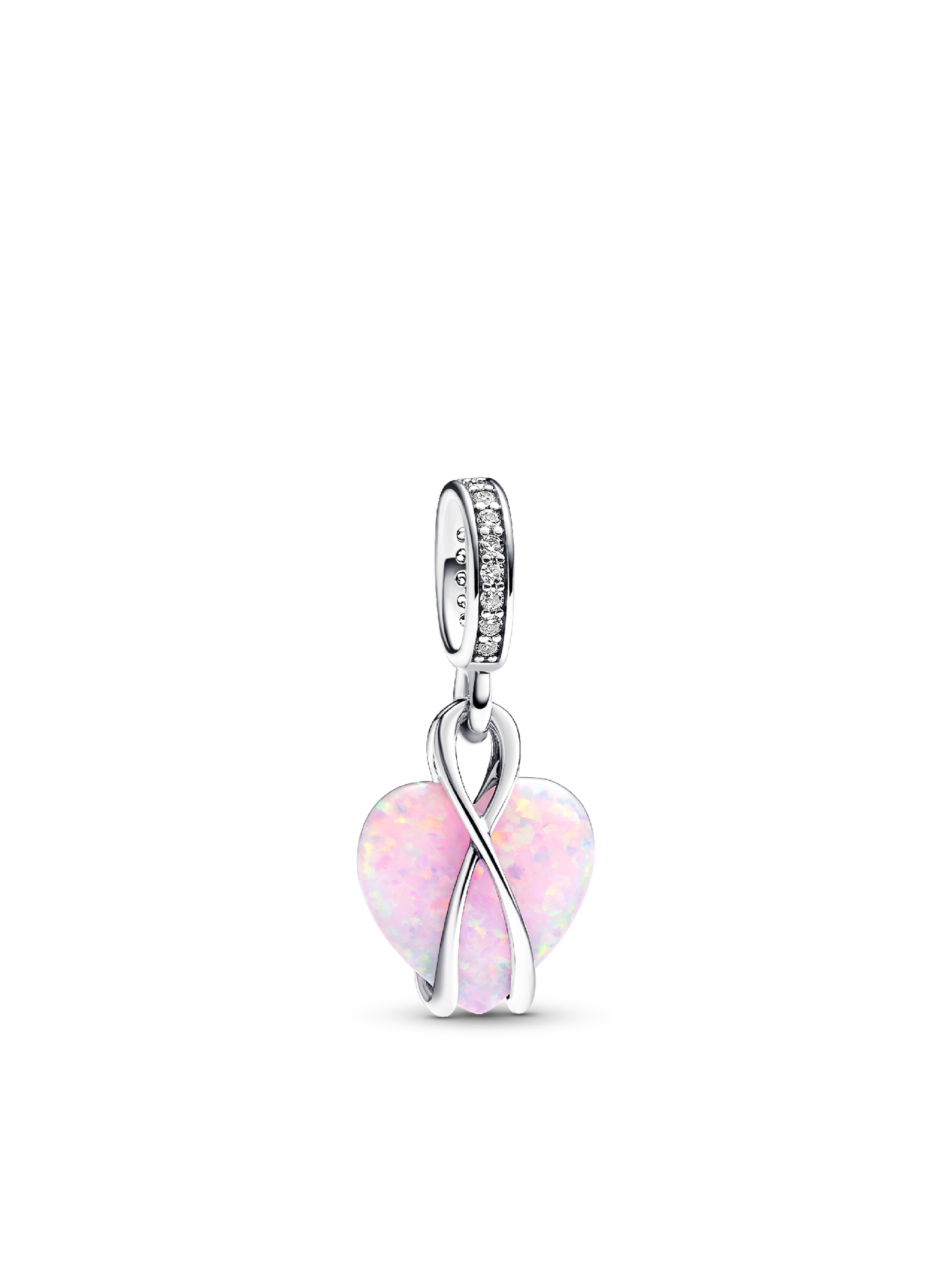 Женский шарм Pandora Mom Opalescent Heart Dangle Charm, цвет: Серебро — фото 1