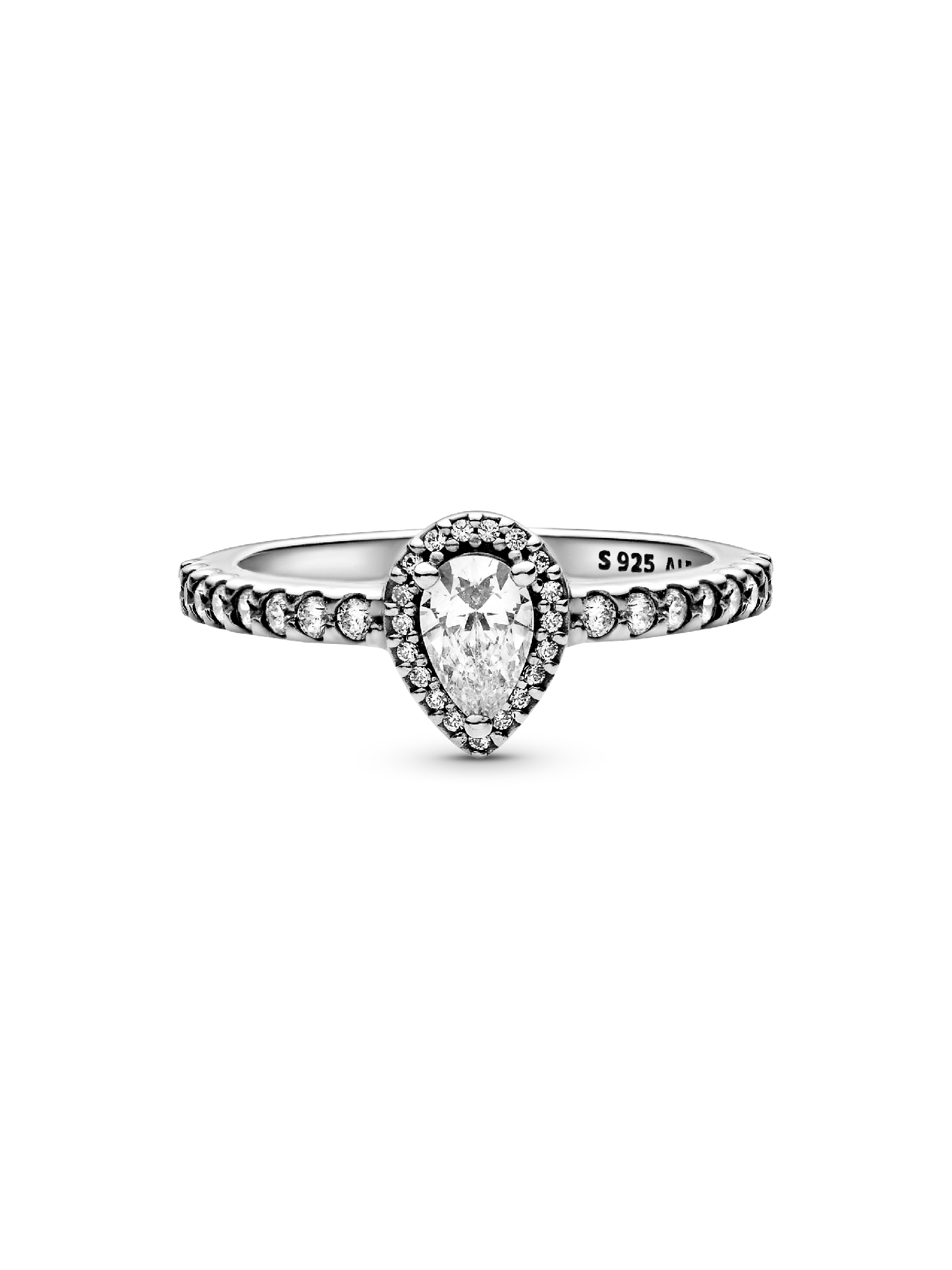 Classic Teardrop Halo Ring