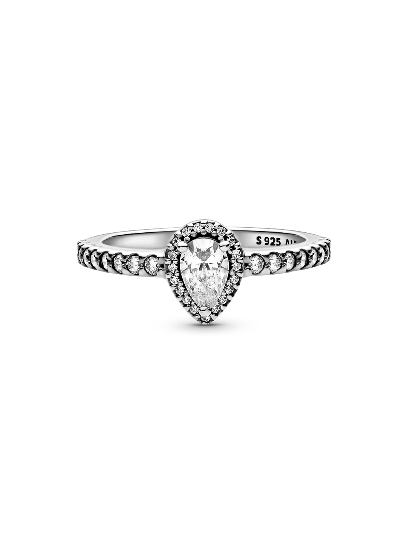 Classic Teardrop Halo Ring