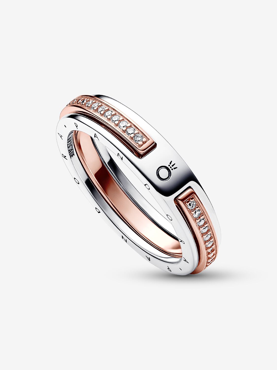 Two Tone Pandora Rings Pandora Signature Two-tone Logo & Pavé Ring | Two-tone | Pandora US
