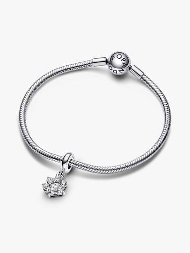 Sparkling Pet Paw Print Dangle Charm