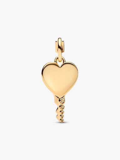 Engravable Heart Key Pendant
