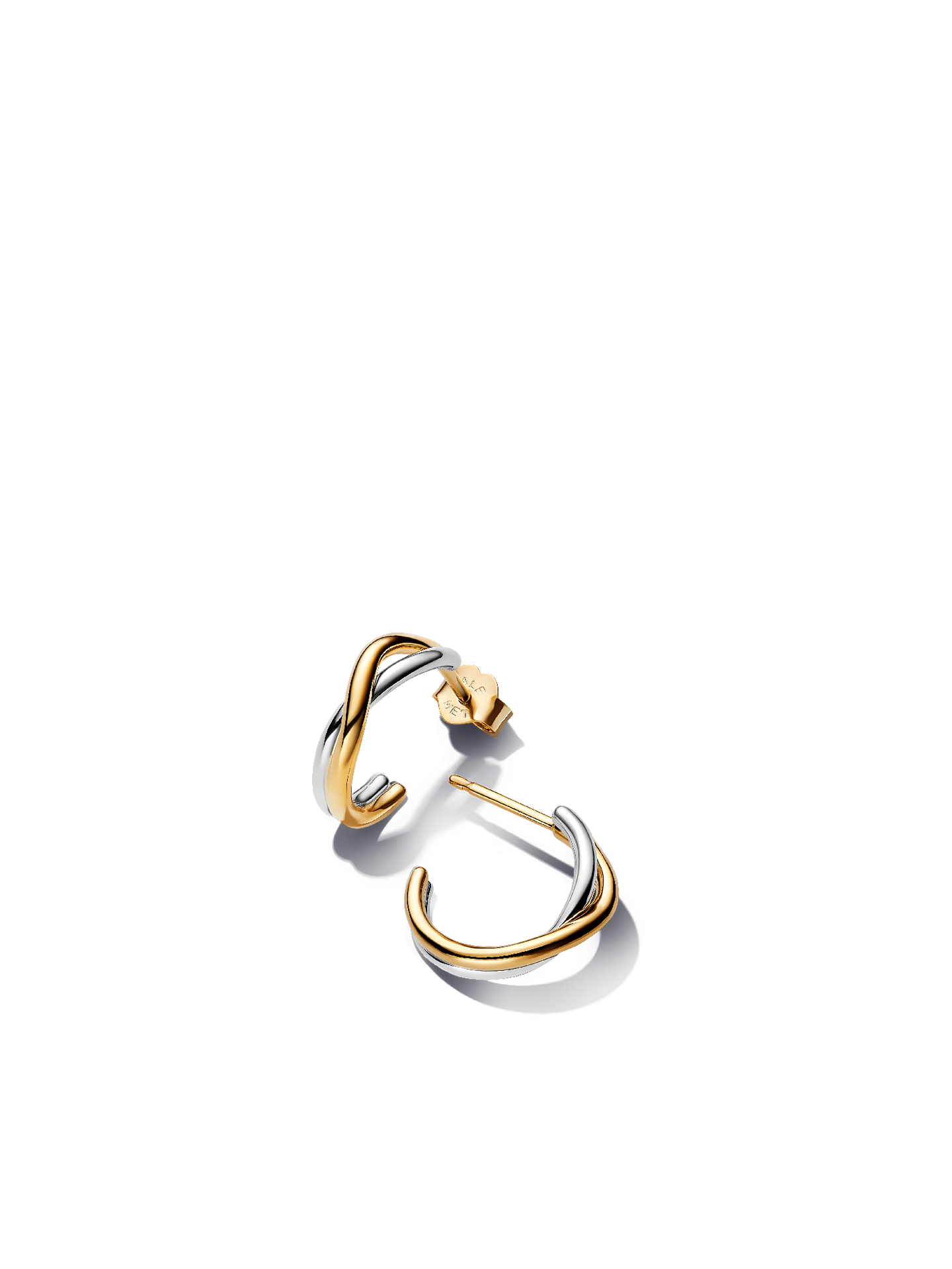 Женские серьги Pandora Organically Shaped Two-tone Open, цвет: Двухцветный — фото 1