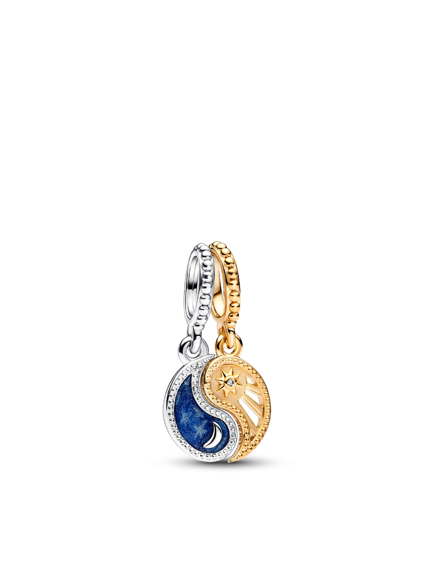 Женский шарм Pandora Two-tone Splittable Sun & Moon Dangle Charm, цвет: Двухцветный — фото 1