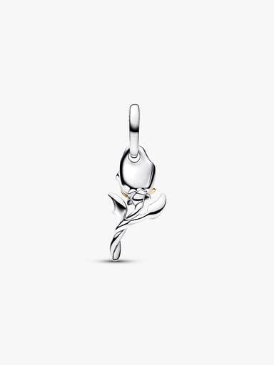 Disney Belle Enchanted Rose Lab-grown Diamond Dangle Charm