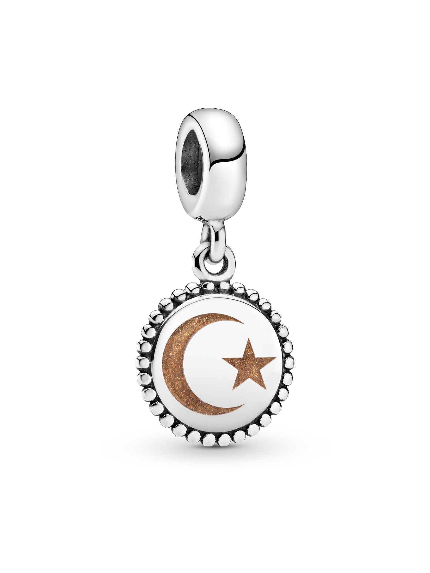 Женский шарм Pandora Crescent Star Dangle Charm, цвет: Серебро — фото 1