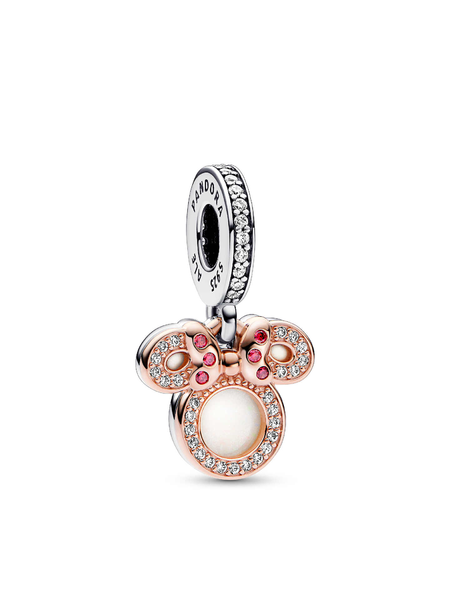 Женский шарм Pandora Disney Minnie Mouse Silhouette "Mom" Double Dangle Charm, цвет: Двухцветный — фото 1