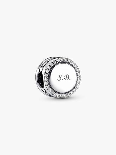 Engravable Sparkling Button Charm