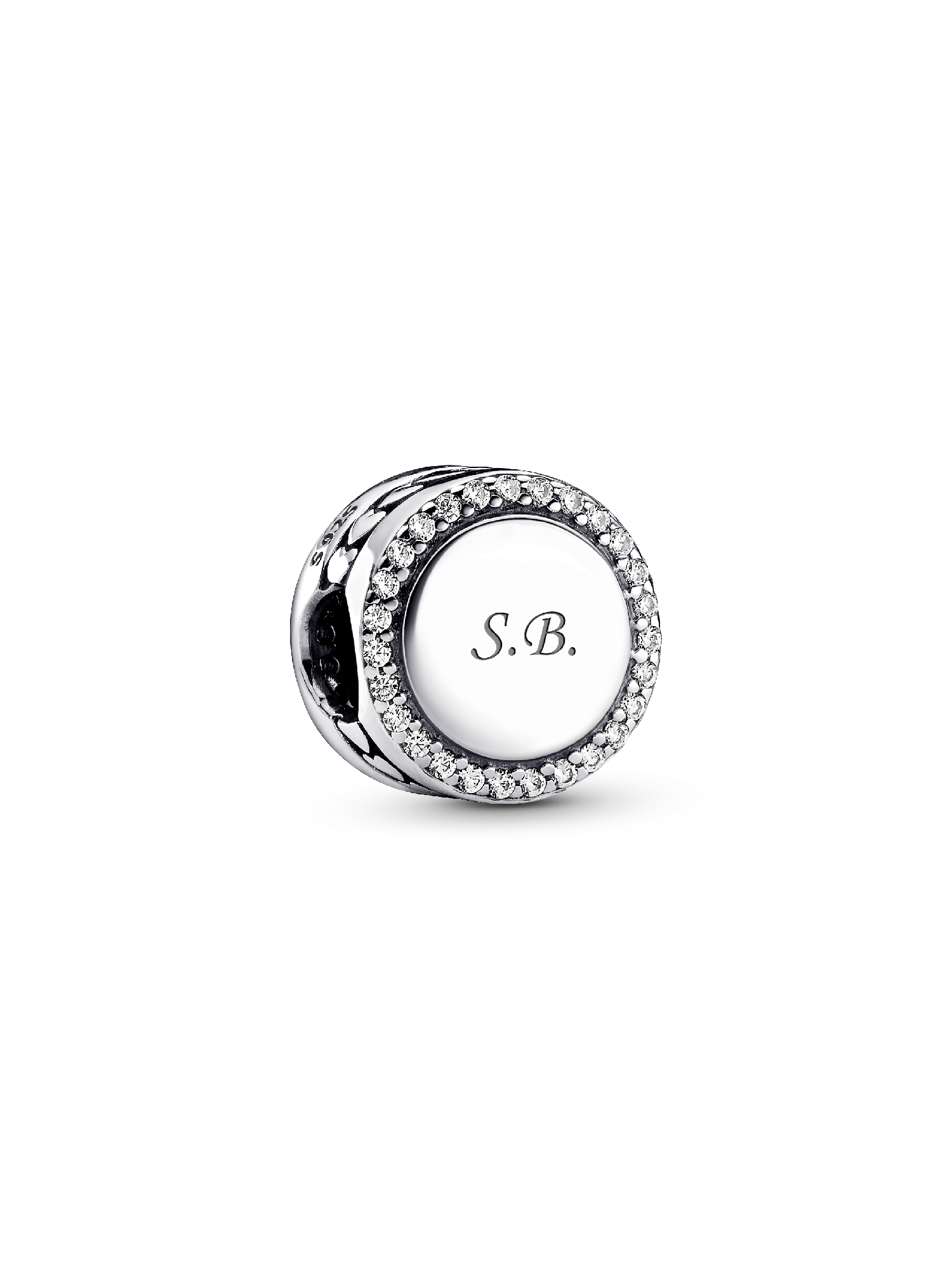 Engravable Sparkling Button Charm