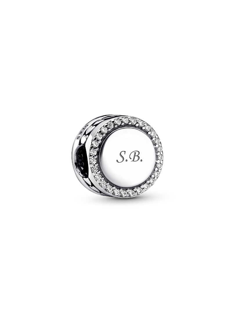 Engravable Sparkling Button Charm