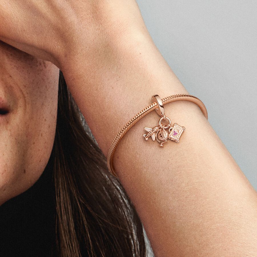 4, 20 or 50 Pieces: Small Rose Gold Rose Charms
