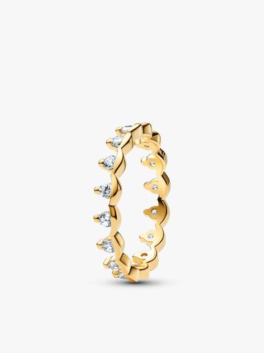 Two Tone Sparkling Regal Stacking Ring Duo