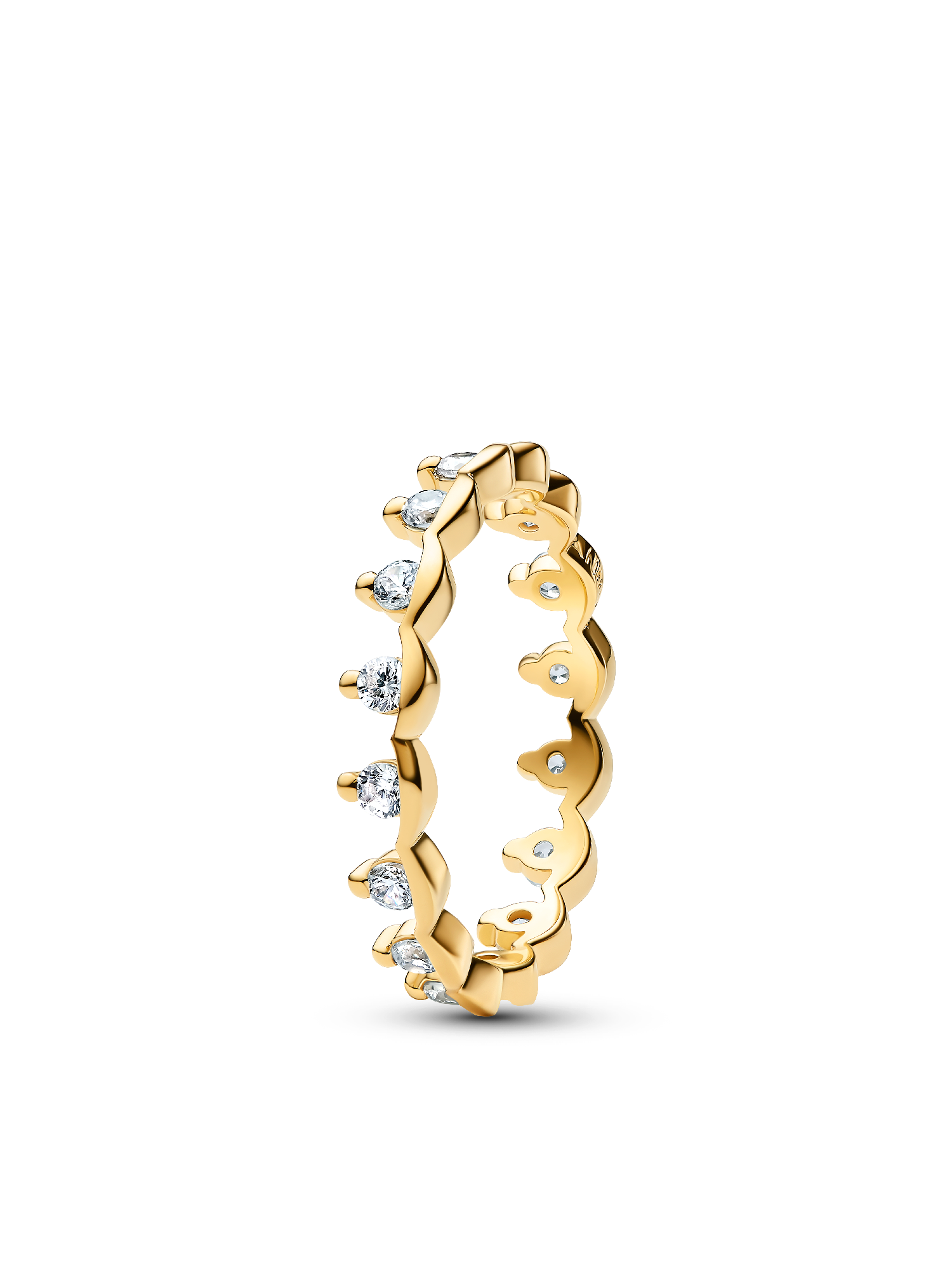 Two Tone Sparkling Regal Stacking Ring Duo