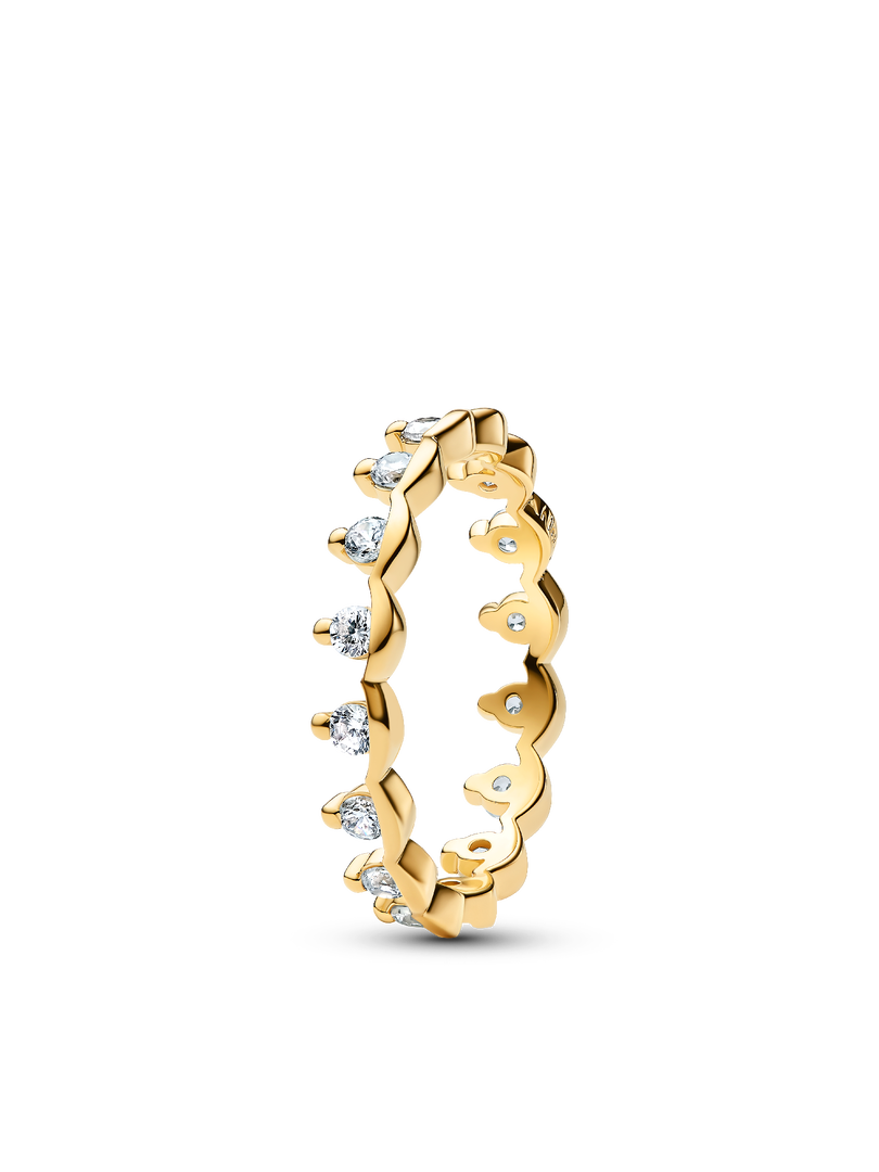 Two Tone Sparkling Regal Stacking Ring Duo