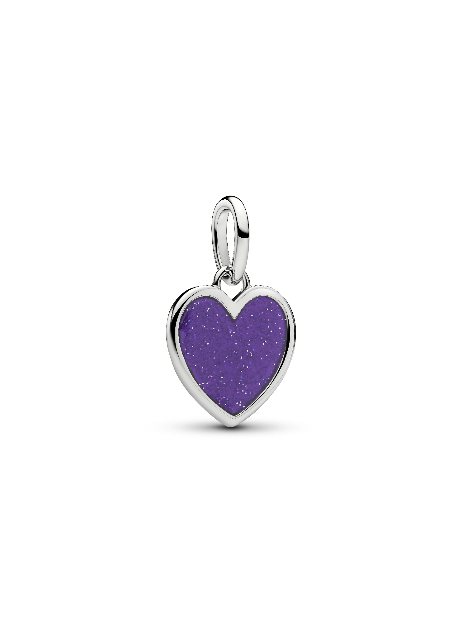 Engravable Purple Heart Dangle Charm, Platinum Plated