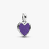Engravable Purple Heart Dangle Charm, Platinum Plated Engravable Purple Heart Dangle Charm, Platinum Plated
