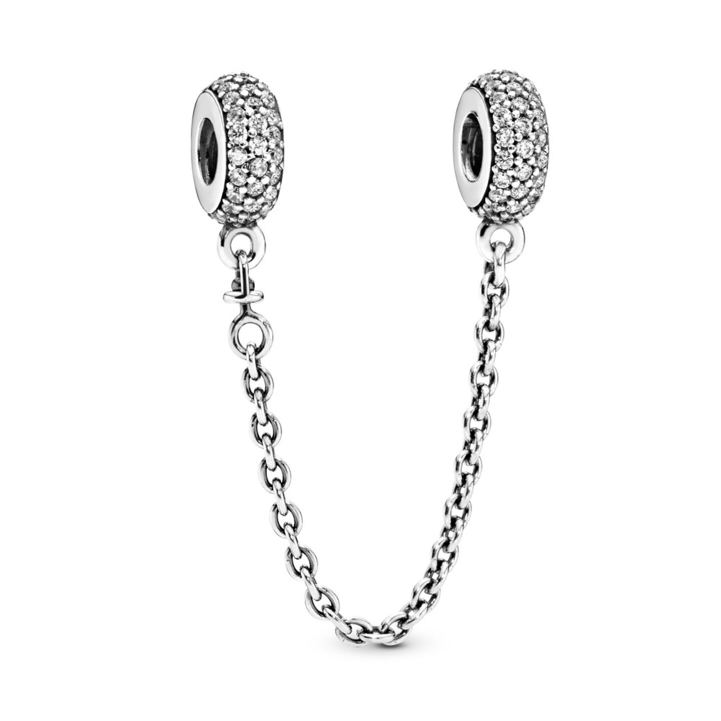 Женский шарм Pandora Sparkling Pavé Safety Chain Charm, цвет: Серебро — фото 2