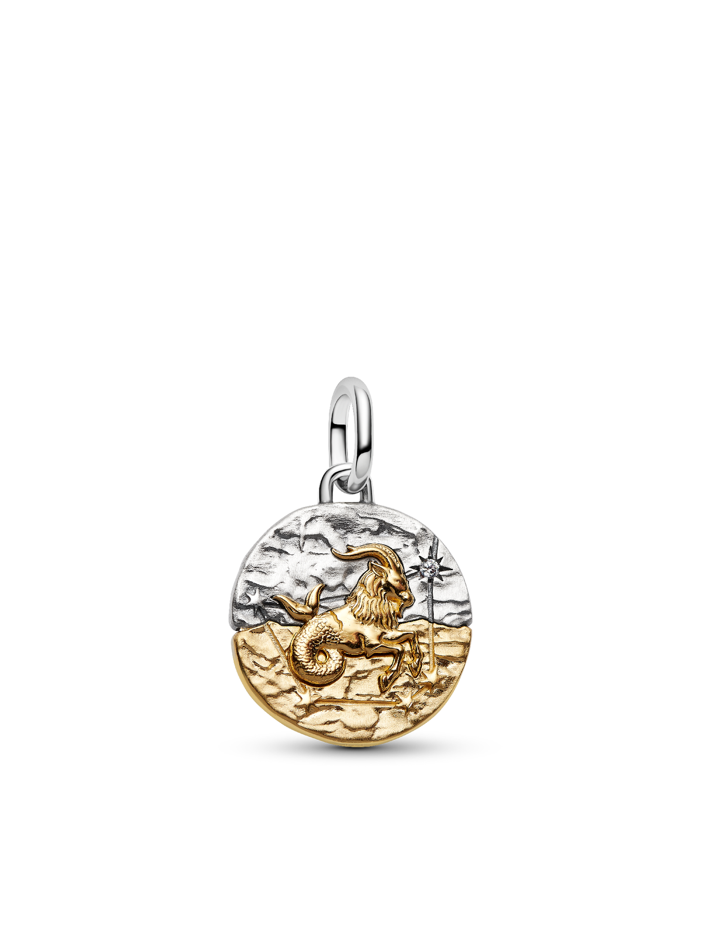 Женский шарм Pandora Capricorn Zodiac Medallion Charm, цвет: Двухцветный — фото 1