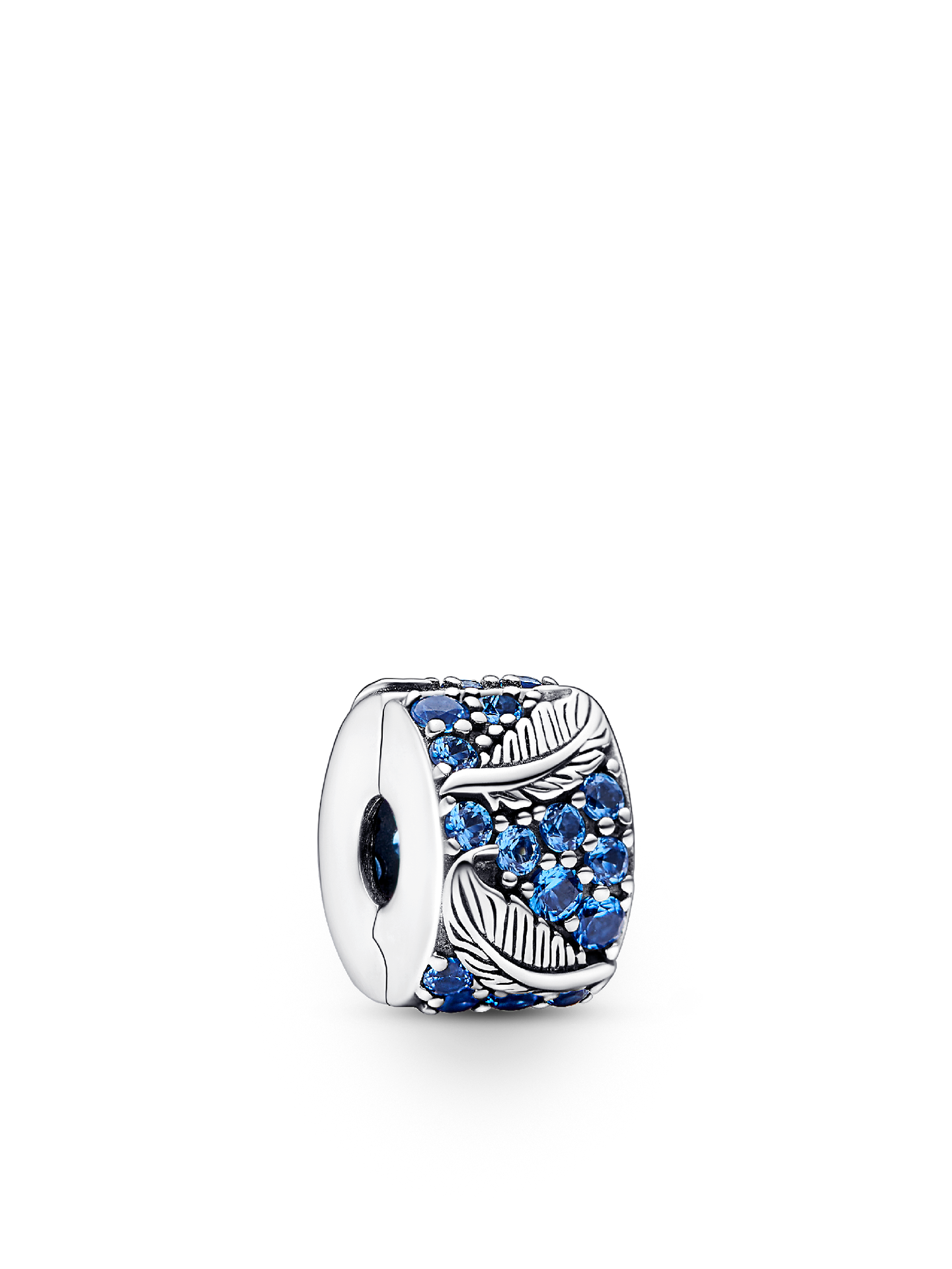 Женский шарм Pandora Curved Feather & Pavé Clip Charm, цвет: Серебро — фото 1